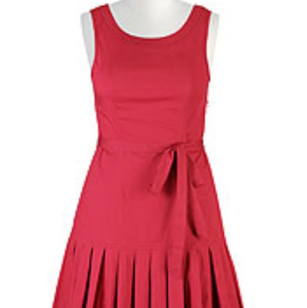 DROP WAIST STRETCH POPLIN DRESS